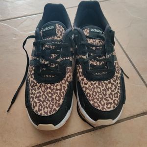 Adidas leopard print athletic shoes size 10